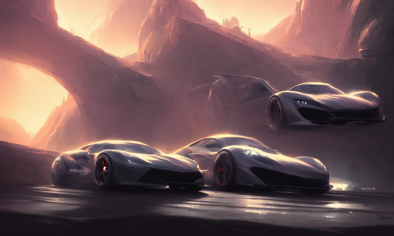 Image similar to Super car, concept art, low angle, high detail, warm lighting, volumetric, godrays, vivid, beautiful, trending on artstation, by Jordan grimmer, art greg rutkowski