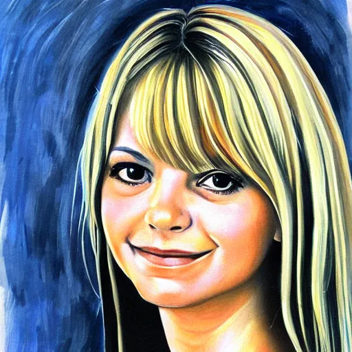 Image similar to a very beautiful portrait painting of France Gall