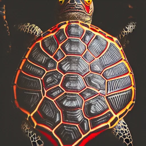 Prompt: close - up of a turtle shell embroidered with twizzlers, photography, dslr