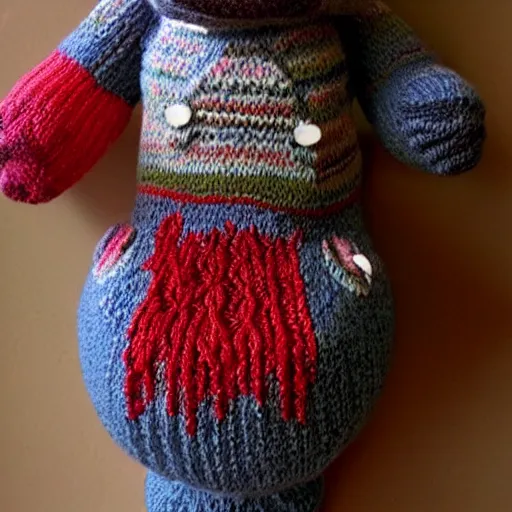 Image similar to knitted god,