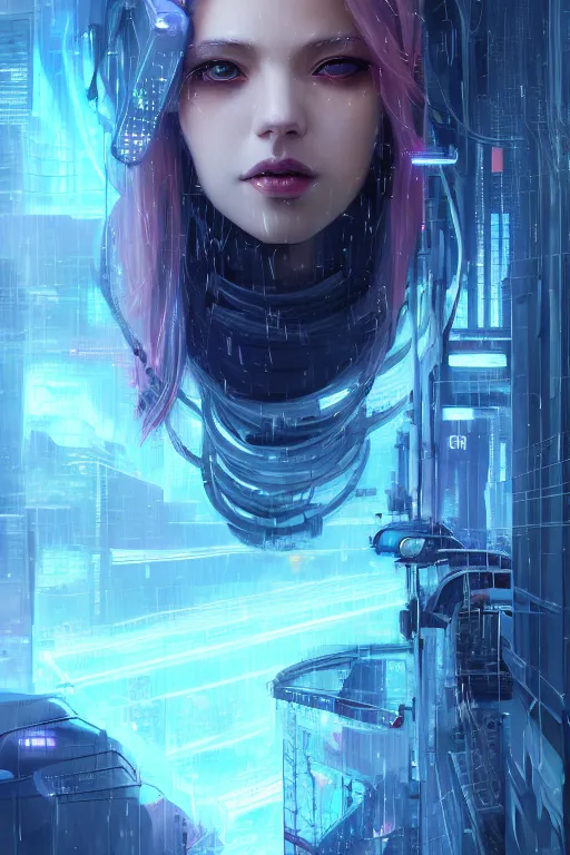 Prompt: portrait futuristic talented cyberpunk female Alchemist, in futuristic stormy heavy snowy thunder tokyo rooftop Enchantment cyberpunk night, ssci-fi, fantasy, intricate, very very beautiful, elegant, neon light, highly detailed, digital painting, artstation, concept art, soft light, hdri, smooth, sharp focus, illustration, art by tian zi and craig mullins and WLOP and alphonse mucha