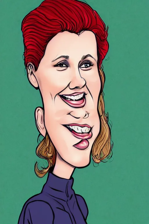 Image similar to funny caricature of scarlett johansson, cartoon by achille superbi
