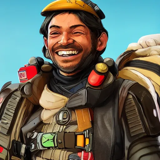 Prompt: portrait of the apex legends character Lifeline smiling, in the style of valorant and Moby Francke