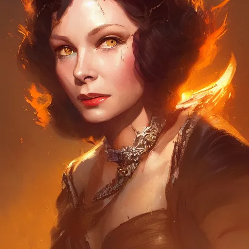 Prompt: closeup portrait of a young vivian leigh as a wizard casting magic, forest background, megacity, high fantasy, dramatic light, gorgeous view, depth, high detail, digital art, painted by greg rutkowski, trending on artstation