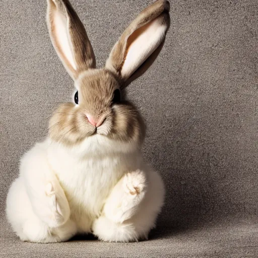 Image similar to easter bunny sitting on a tire, studio photo, high quality