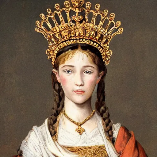 Image similar to young girl crowned empress of the roman empire