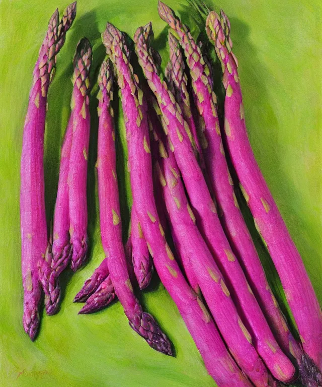 Image similar to pink asparagus, photorealistic