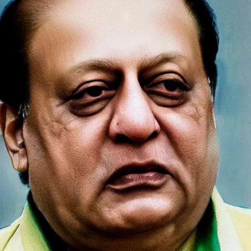 Prompt: Nawaz Sharif, portrait