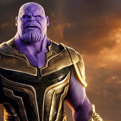 Prompt: kristen bell as thanos, hd 4k photo