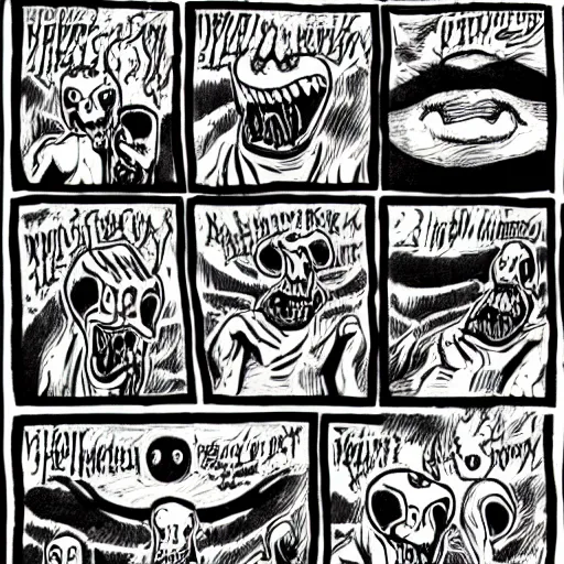 Image similar to munch's scream in the style of heavy metal comics