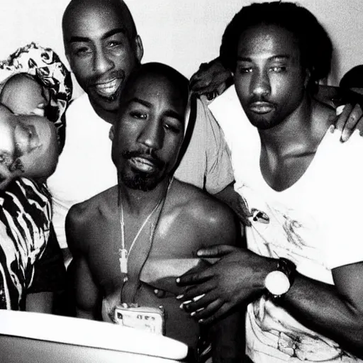 Image similar to 2 pac hanging with a white person, any white person. why can he never be seen with someone of the caucasian race lol.