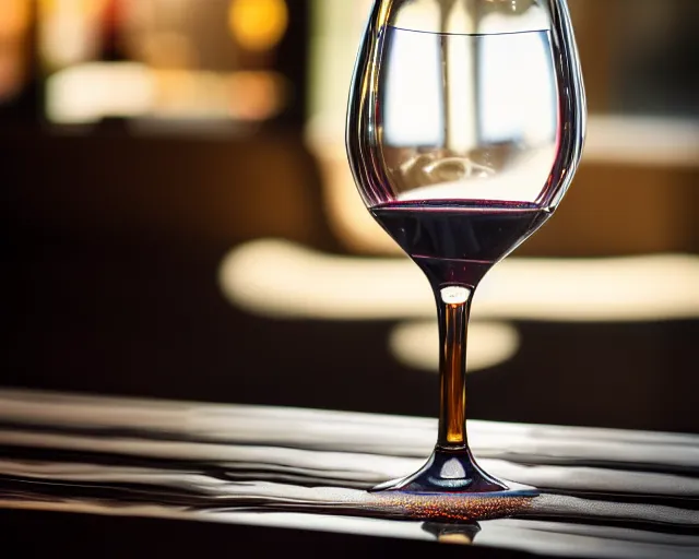 Prompt: 5 5 mm photo of wine - glass on a zen minimalist table with large aquarium in the background. highly detailed 8 k. intricate. lifelike. soft light. nikon d 8 5 0.