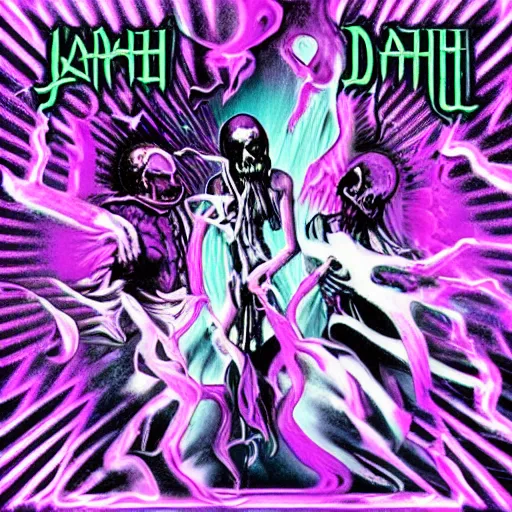 Image similar to vapourwave death metal album art