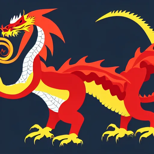 Image similar to vector art of welsh dragon and panda mixed, intercrossed, chimera, adobe illustrator