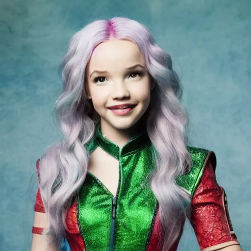 Prompt: queen mal from descendants, disney, dove cameron