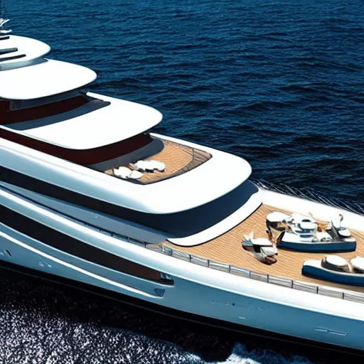 Image similar to promotional photo of a superyacht designed by volvo