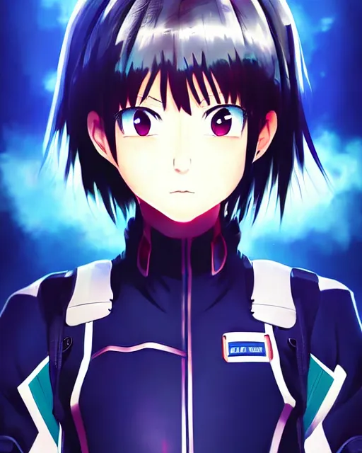 Image similar to portrait of anime girl in mechanic armor in night tokyo by makoto sinkai, my hero academia, perfect face, fine details