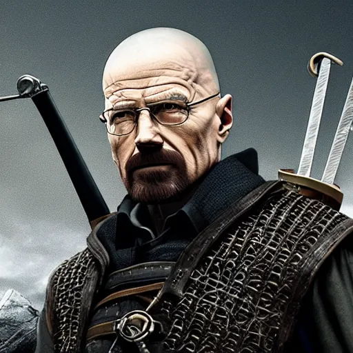 Prompt: walter white as the witcher