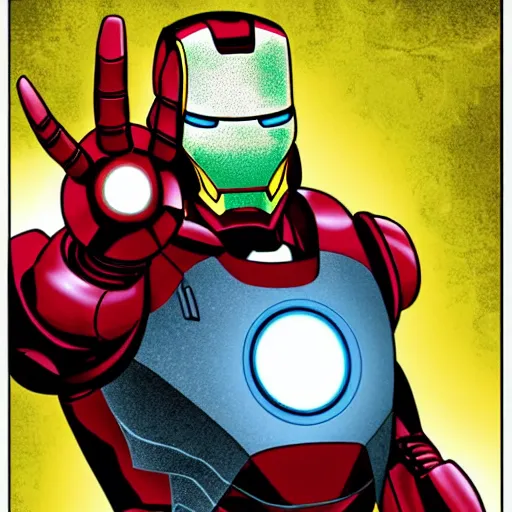 Prompt: cartoon Johnny Depp as iron man, hd, comic style