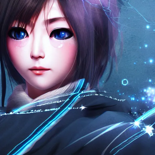 Prompt: close - up face of a heroine in a japanese videogame by illusion soft