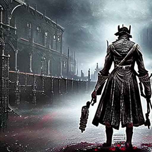 Image similar to A still image from the new Netflix live action adaptation 'Bloodborne' featuring a spooky soda machine