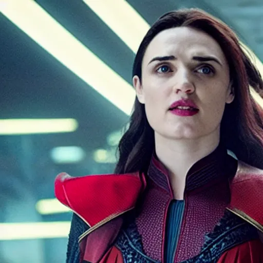 Image similar to A still of Katie McGrath as Scarlet Witch in Doctor Strange and the Multiverse of Madness (2022)