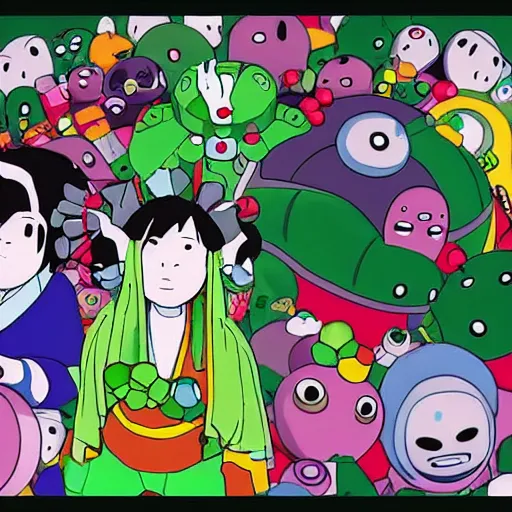 Prompt: award winning katamari damacy movie in the style of spirited away