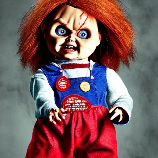 Image similar to Chucky the killer doll on an episode of Full House 8k