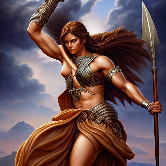 Image similar to amazon warrior artgerm anne stokes highly detailed 8 k hdr smooth sharp focus high resolution award - winning photo photorealistic
