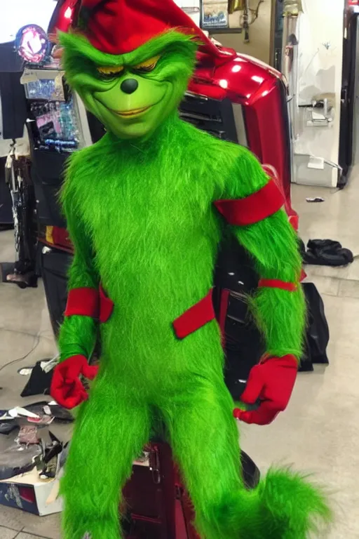 Image similar to The Grinch stole Ironman's suit