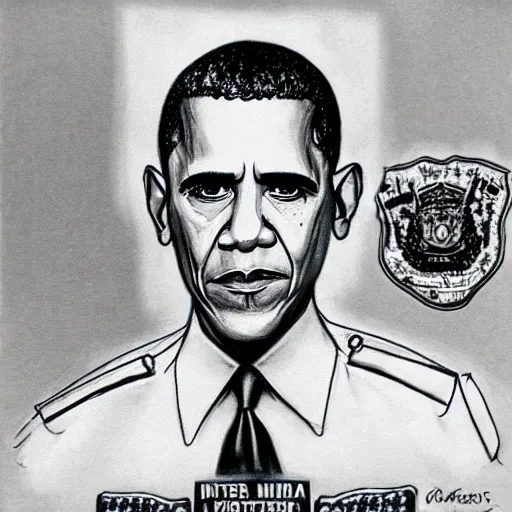 Image similar to creepy police sketch of obama