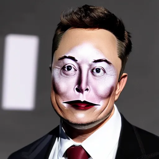 Image similar to halloween mask of elon musk