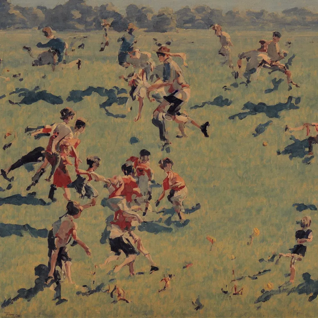 Image similar to The game by Fairfield Porter