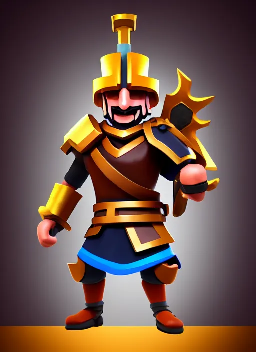 Image similar to Ram Humanoid warrior in the style of Clash Royale, trending on artstation