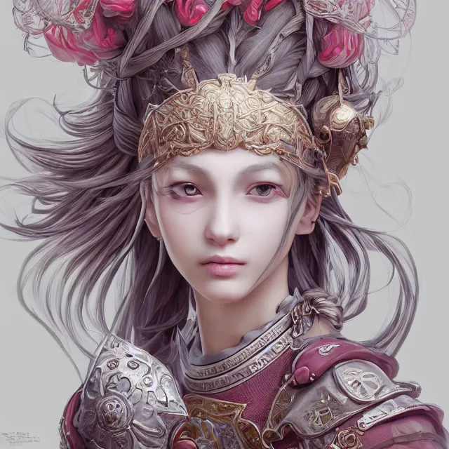 Image similar to studio portrait of neutral good colorful female cleric bard healer as absurdly beautiful, elegant, young skinny gravure idol, ultrafine hyperdetailed face illustration by kim jung gi, irakli nadar, intricate linework, sharp focus, bright colors, octopath traveler, final fantasy, unreal engine highly rendered, global illumination, radiant light, detailed and intricate environment