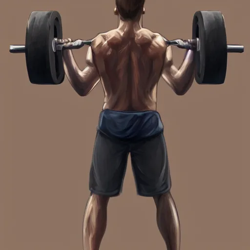 Prompt: a man lifting weights, sport, epic, motivational, highly detailed, digital painting, artstation, concept art