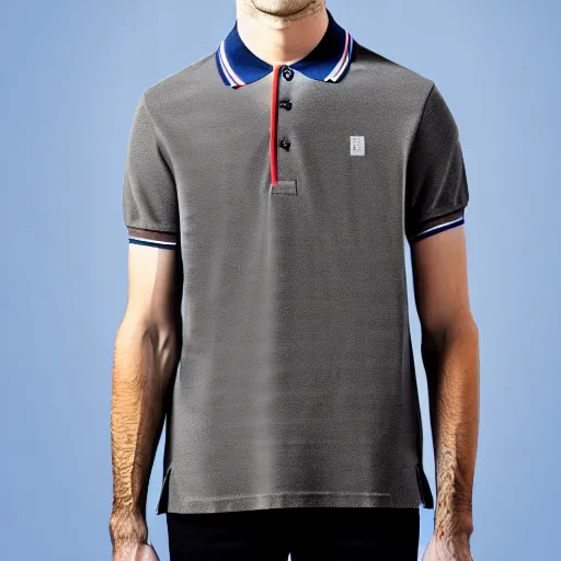 Prompt: a detailed high key lighting product photo of a revolutionary gap polo shirt that blends victorian elements with futurism. couture. high fashion. fashion week