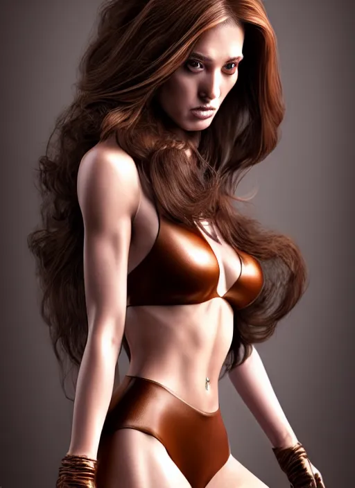 Prompt: a gorgeous female with long brown, hair photo by steven klein, realistic, full body shot, wide angle, sharp focus, 8 k high definition, insanely detailed, intricate, elegant, art by stanley lau and artgerm, floating embers