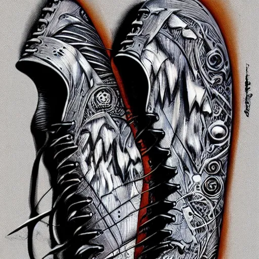 Prompt: futuristic sneakers by aaron horkey, ultra realistic, highly detailed