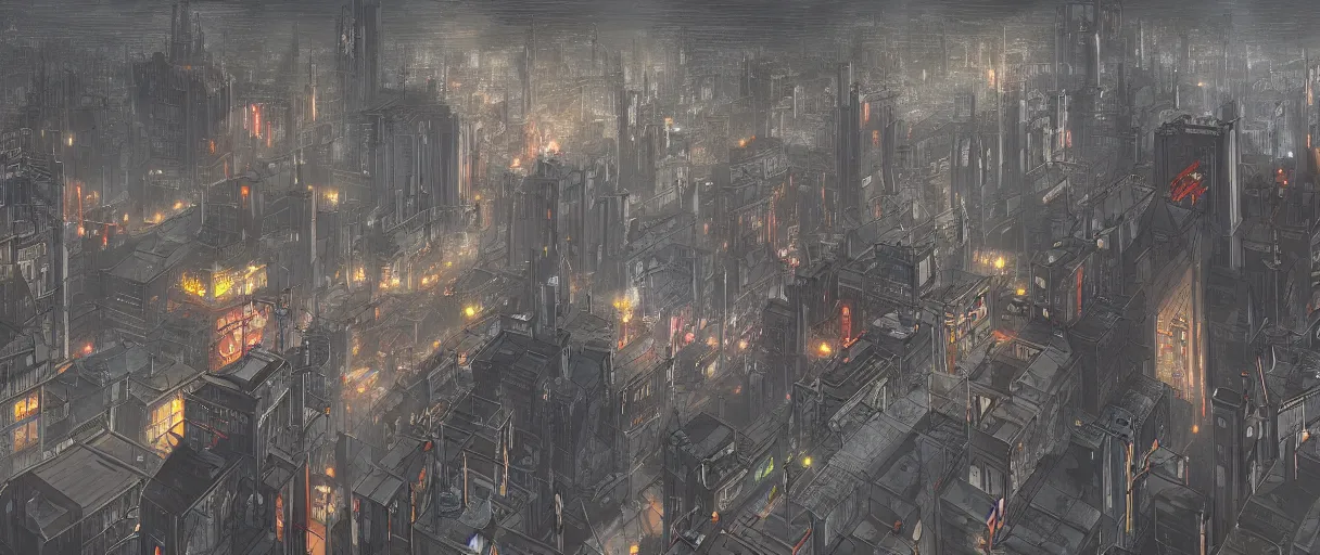 Prompt: digital concept art of dystopian, gothic berlin, high quality, high detail, in the style of Ralph McQuarrie, megacity surrounded by huge impenetrable walls, large hero buildings in the middle towering above the others, tram stations, metro, vivid colours, matte painting, photoshop