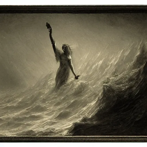 Image similar to Gustave Dore between the straits of fear