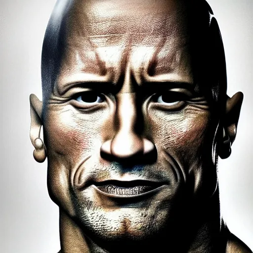 Image similar to ( dwayne johnson ) have a face of arnold arnold schwarzenegger. symmetric face, coherent face, coherent eyes, symmetric eyes