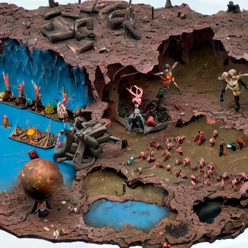 Image similar to the war between worlds extremely detailed claymation art