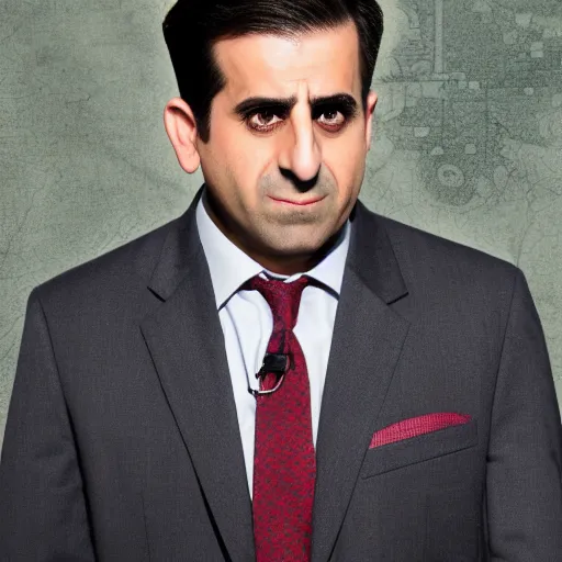 Image similar to kurdish! michael scott in the ofiice us, 8 k, high resolution, promotional