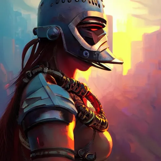 Image similar to cyberpunk viking helmet mask warrior goddess robot ninja fantasy, art gta 5 cover, official fanart behance hd artstation by jesper ejsing, by rhads, makoto shinkai and lois van baarle, ilya kuvshinov, ossdraws