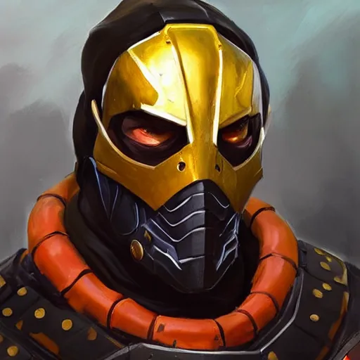 Image similar to greg manchess portrait painting of partially armored scorpion from mortal kombat as overwatch character, medium shot, asymmetrical, profile picture, organic painting, sunny day, matte painting, bold shapes, hard edges, street art, trending on artstation, by huang guangjian and gil elvgren and sachin teng