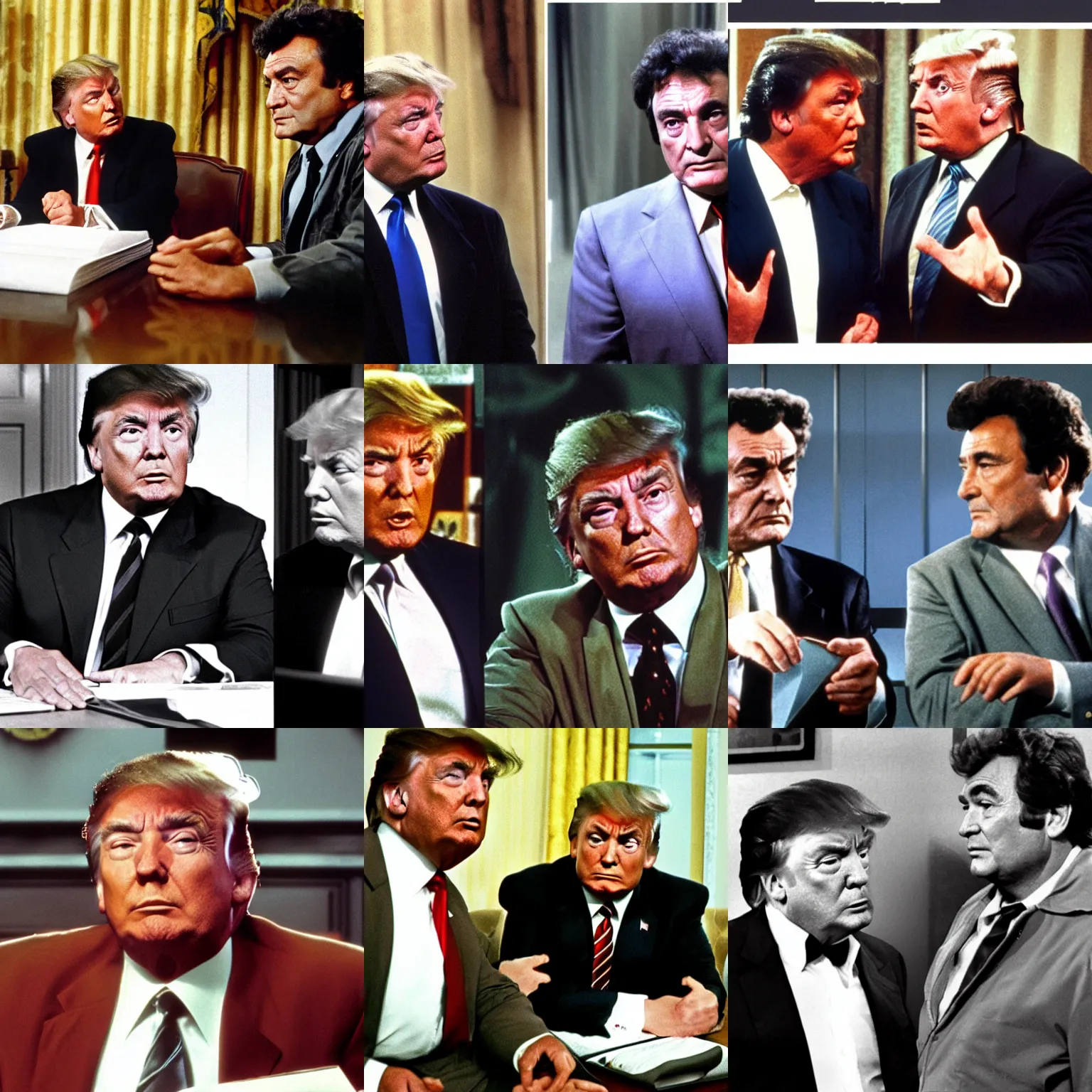Prompt: columbo questioning donald trump about the nuclear documents.