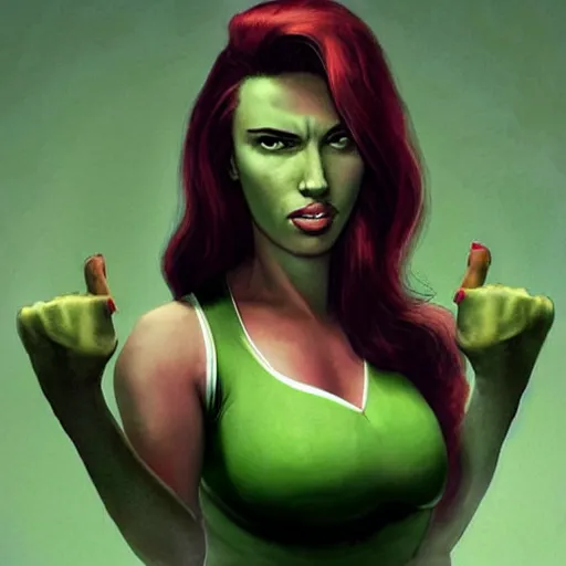 Image similar to Scarlet Johansson as She-Hulk