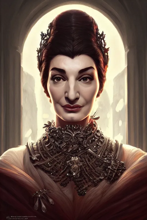 Prompt: maria callas, highly detailed, d & d, symmetrical, fantasy, highly detailed, digital painting, trending on artstation, concept art, sharp focus, illustration, art by artgerm and greg rutkowski and fuji choko and viktoria gavrilenko and hoang lap