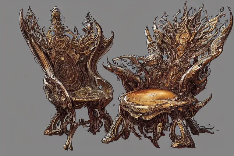 Image similar to A magical chair, texture, intricate, details, highly detailed, masterpiece, architecture, building, trending on artstation, focus, sharp focus, concept art, digital painting, fantasy, sunny, day, midday, in the style of Wizards of the Coast